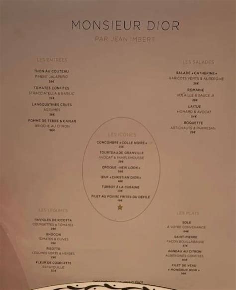 monsieur dior menu paris|authentic christian dior suits.